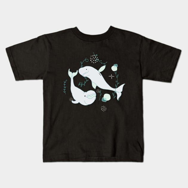 Beluga Whale Kids T-Shirt by bruxamagica